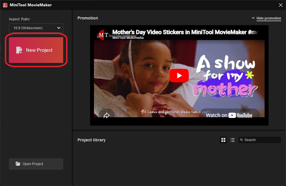 MiniTool MovieMakerで動画を作成する